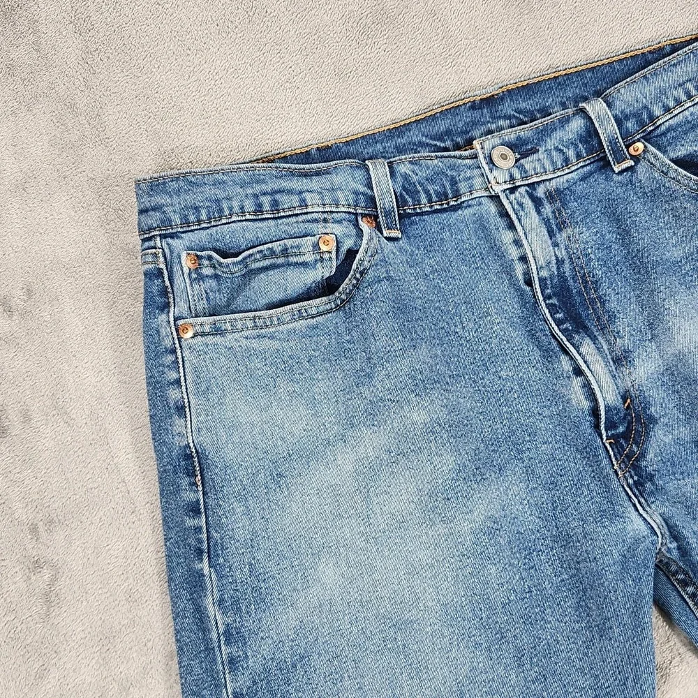 Levis 505 Jeans‎ Mens 38x29 Stone Wash Blue Regular Straight Stretch Denim Pants